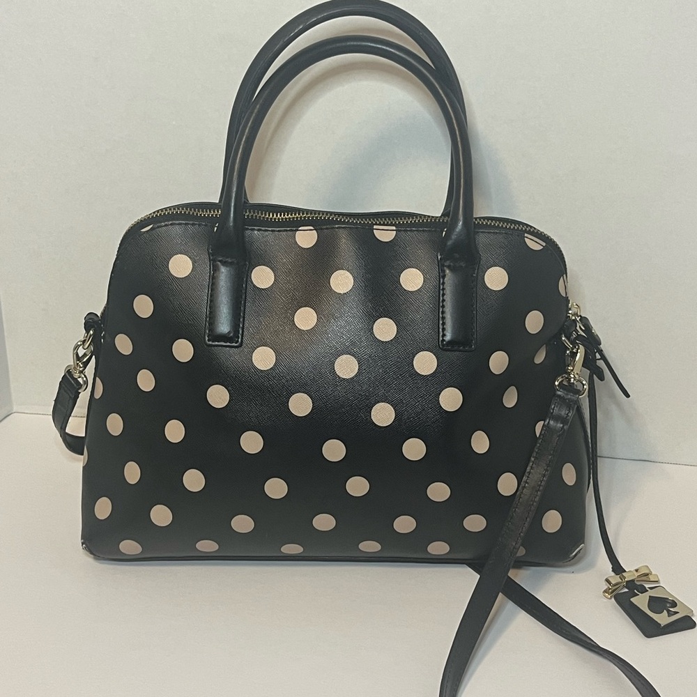 Kate Spade Black Polka Dot Satchel Handbag